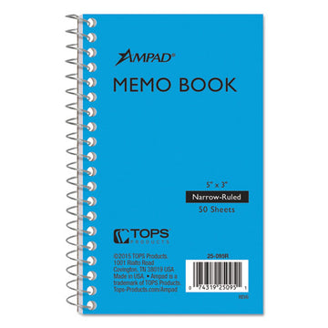 Ampad® Memo Books, Narrow Rule, Randomly Assorted Covers, 5 X 3, 50 Sheets freeshipping - TVN Wholesale